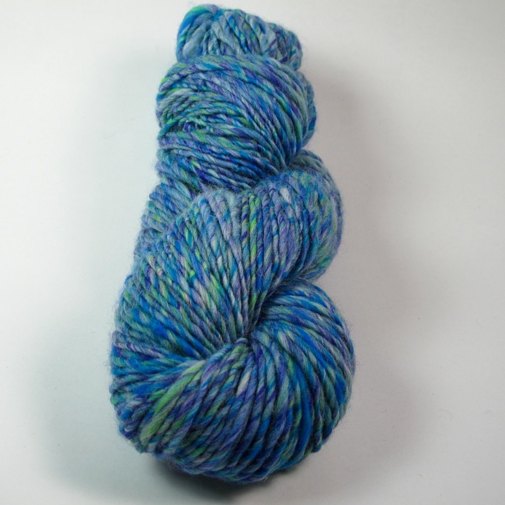 Turquoise Handspun Merino Wool Single Ply OOAK Art Yarn 147 Yards